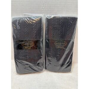 NWT Scoop NYC Womens Black Knit Patterned Leggings Sz Med/Large Set of 2